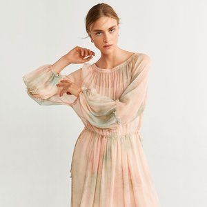 Printed chiffon dress by Mango
